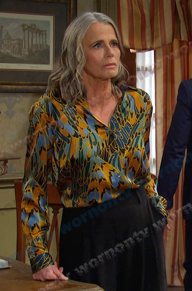 Fiona's feather print blouse on Days of our Lives