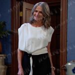 Fiona’s black and white tie waist jumpsuit on Days of our Lives