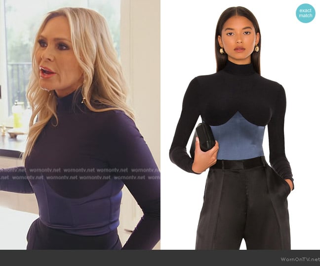 Fleur du Mal Mock Neck Long Sleeve Bodysuit worn by Tamra Judge on The Real Housewives of Orange County