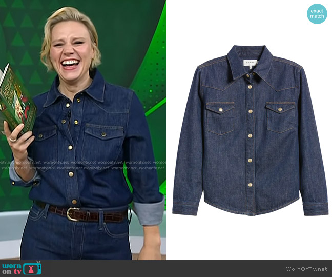 Frame Heritage Denim Shirt in Rinse worn by Kate McKinnon on Today