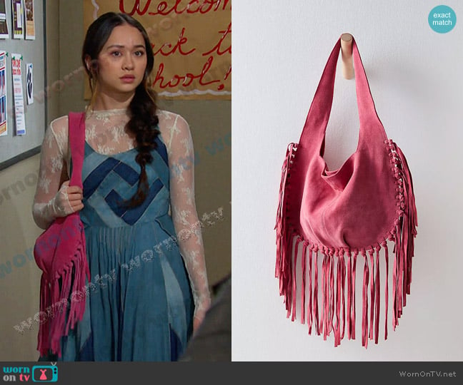 Free People Riley Fringe Bag worn by Sophia (Madelyn Kientz) on Days of our Lives