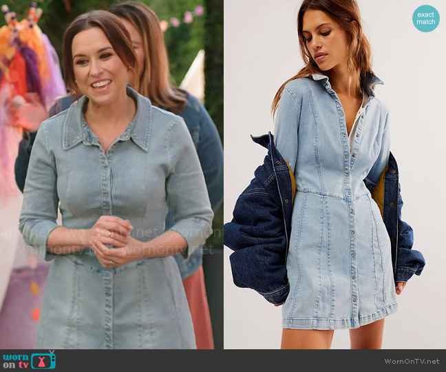 Free People Thea Mini Dress worn by Lacey Chabert on Celebrations with Lacey Chabert