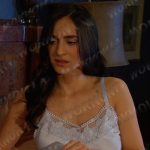 Gabi’s blue floral embroidered cami on Days of our Lives