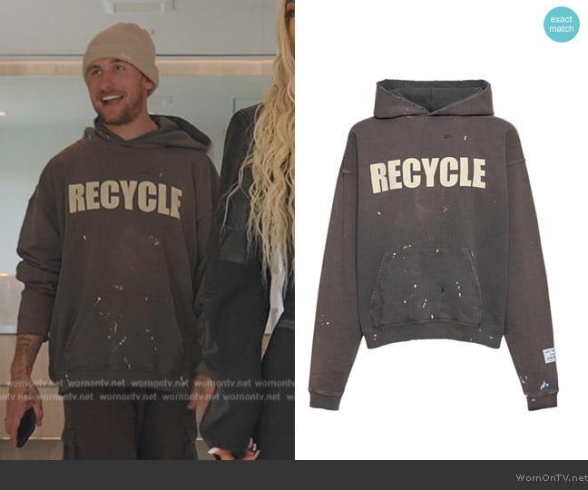 Gallery Dept Cotton Recycle Logo Hoodie worn by Johnny Manziel on Selling Sunset