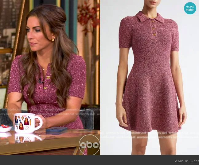 Ganni Sparkle Knit Fit & Flare Sweater Dress worn by Alyssa Farah Griffin on The View