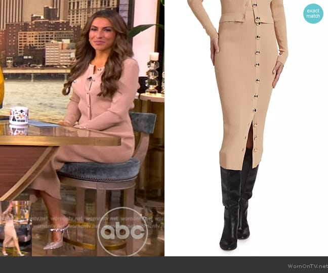 Generation Love Addie Rib-Knit Button-Front Skirt worn by Alyssa Farah Griffin on The View