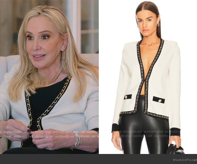 Generation Love Senna Chain Cardigan worn by Shannon Beador on The Real Housewives of Orange County