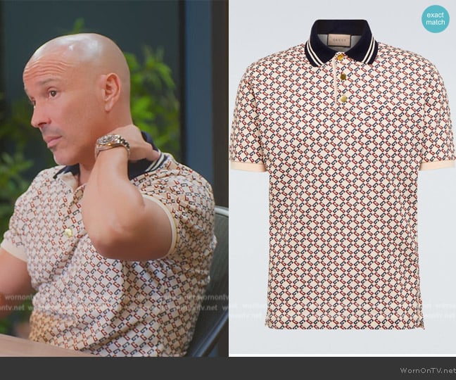 Gucci Stretch Cotton Polo Shirt worn by Brett Oppenheim on Selling Sunset