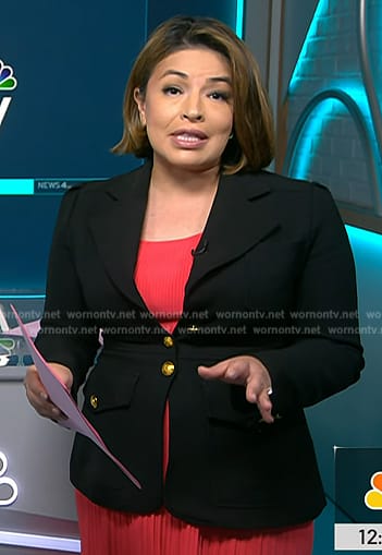 Gilma Avalos’s black military blazer on NBC News Daily