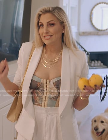 Gina's printed corset top and blazer on The Real Housewives of Orange County