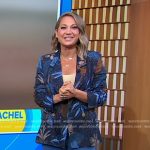 Ginger’s blue print blazer and pants on Good Morning America