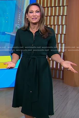 Ginger's green shirtdress on Good Morning America