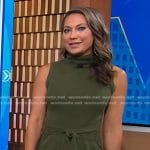 Ginger’s green sleeveless knit dress on Good Morning America