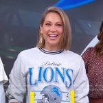 Ginger’s Detroit Lions print sweatshirt on Good Morning America