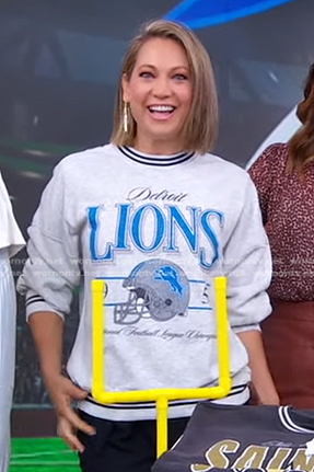 Ginger's Detroit Lions print sweatshirt on Good Morning America