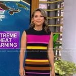 Ginger’s multicolor striped knit dress on Good Morning America