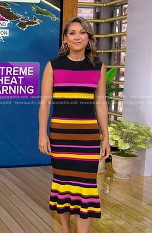 Ginger's multicolor striped knit dress on Good Morning America