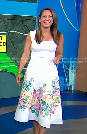 Ginger's white floral midi dress on Good Morning America