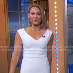 Ginger’s white v-neck sheath dress on Good Morning America