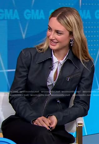 Grace Van Patten's denim jacket and pants on Good Morning America