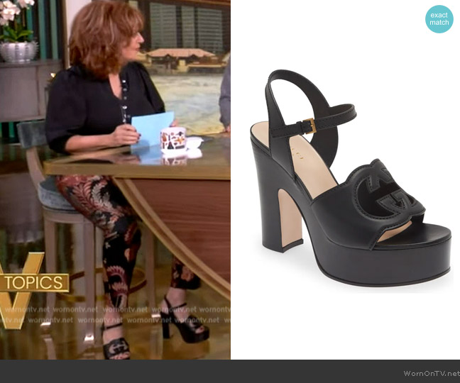 Gucci Interlocking G Cutout Platform Sandal worn by Joy Behar on The View