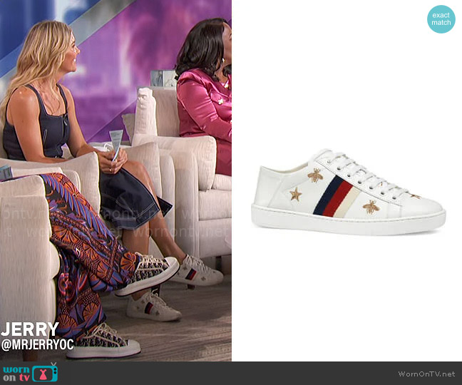 Gucci New Ace Sneakers With Bees And Stars worn by Amanda Kloots on The Talk