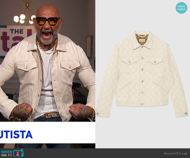 Gucci GG Cotton Jacquard Jacket worn by Dave Bautista on The Talk