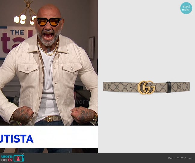 Gucci GG Marmont Belt worn by Dave Bautista on The Talk