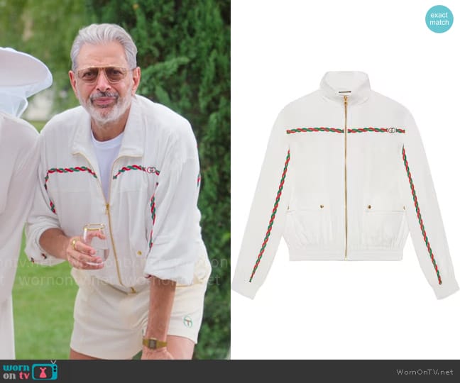 Gucci Viscose Jacket with Interlocking G worn by Zeus (Jeff Goldblum) on Kaos