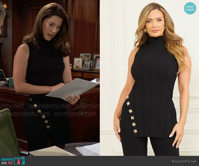 Guess Carrie Sweater Tunic worn by Steffy Forrester (Jacqueline MacInnes Wood) on The Bold and the Beautiful