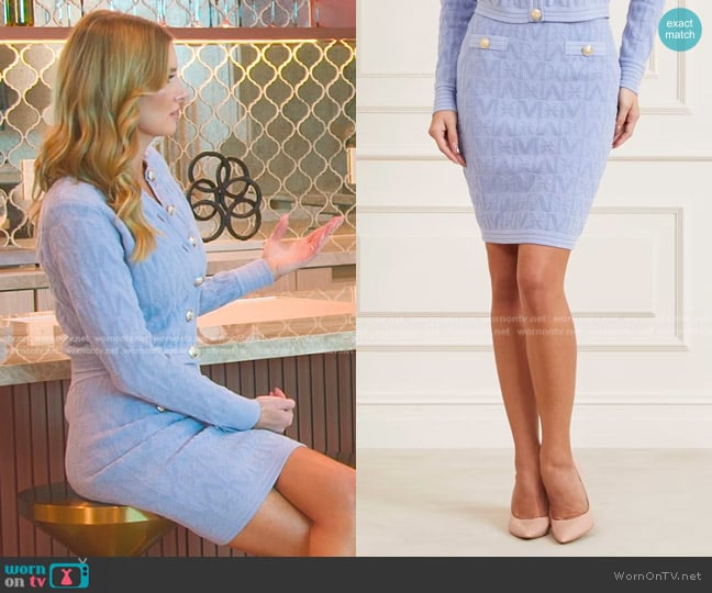 Nicole’s blue knit skirt on Selling Sunset