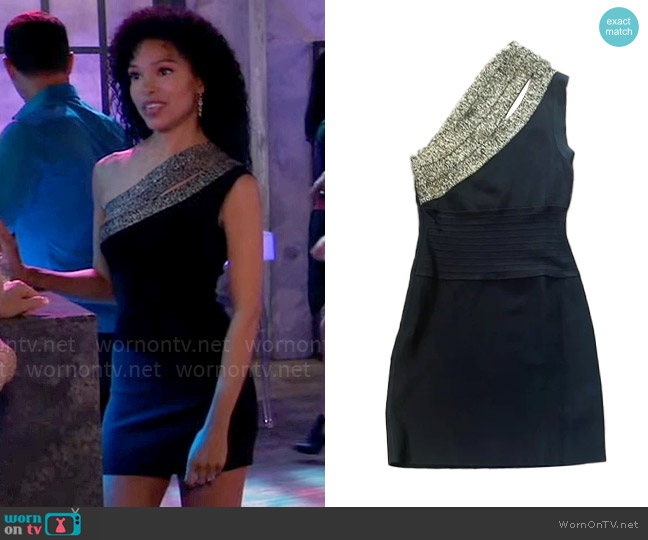 Guess by Marciano One Shoulder Dress worn by Portia Robinson (Brook Kerr) on General Hospital