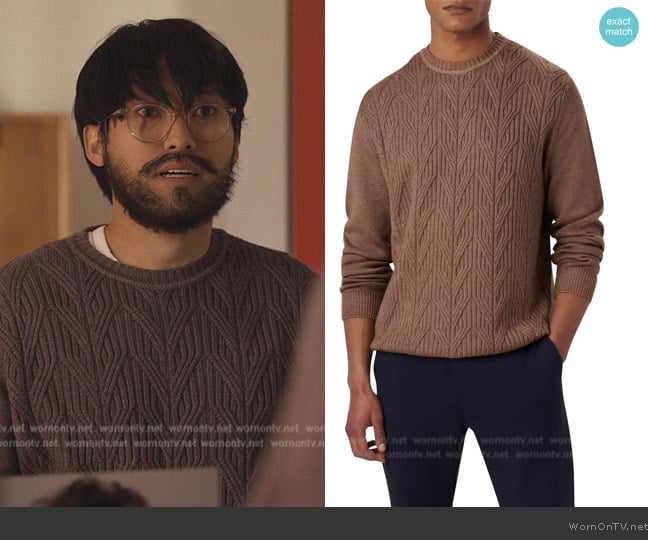 Bugatchi Wool Knit Sweater worn by Marshall Peepope (Jin Ha) on Only Murders in the Building