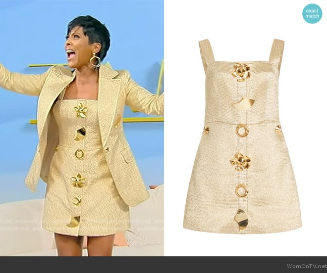 Harbison Quantum Metallic Embellished Mini Dress worn by Tamron Hall on Tamron Hall Show