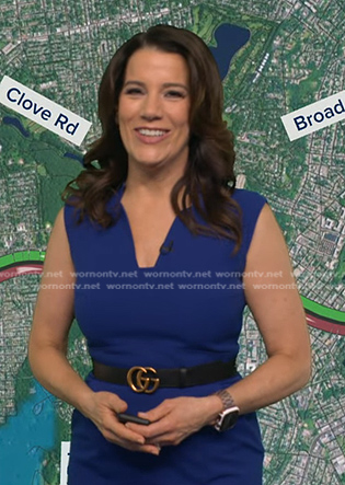 Heather's GG buckle belt on Good Morning America