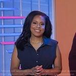 Sheinelle’s navy sleeveless shirtdress on Today