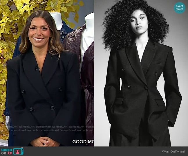 H&M Defined-Waist Double-Breasted Blazer worn by Melissa Garcia on Today