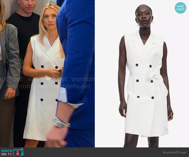 H&M Linen-blend tie-belt dress worn by Savannah Gowarty on Owning Manhattan