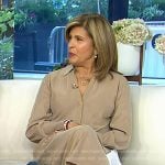 Hoda’s beige collared long sleeve dress on Today