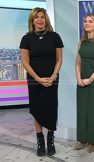 Hoda's black ribbed dress on Today