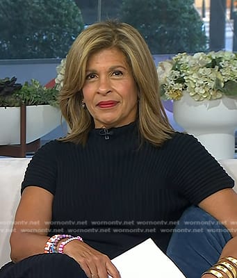 Hoda’s black ribbed dress on Today