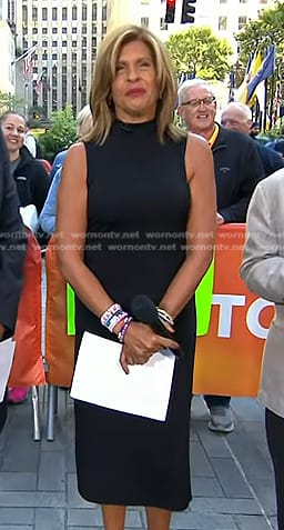 Hoda’s black sleeveless mock neck dress on Today