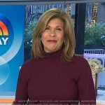 Hoda’s burgundy turtleneck sweater and plaid pants on Today