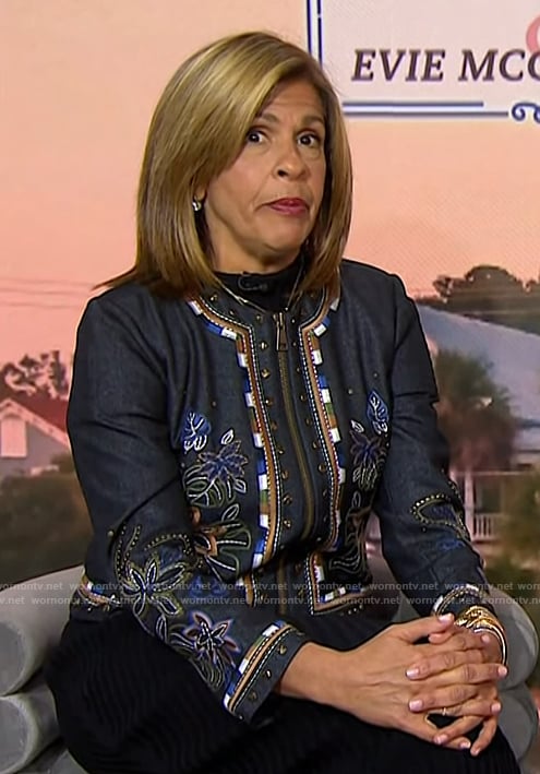 Hoda's embroidered denim jacket on Today