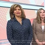 Hoda’s navy polka dot shirtdress on Today