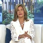 Hoda’s white lace blazer and pants on Today