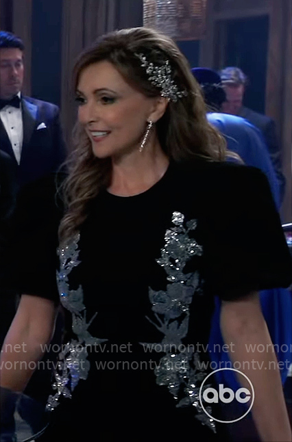 Holly's black and silver embellished dress on General Hospital