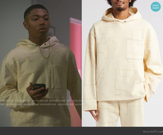 Honor The Gift Print French Terry Hoodie worn by Spenser Stewart (Thaddeus J. Mixson) on Reasonable Doubt