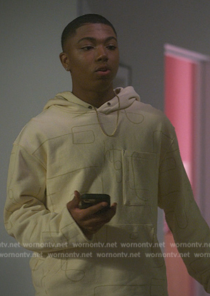 Spenser's yellow printed hoodie on Reasonable Doubt