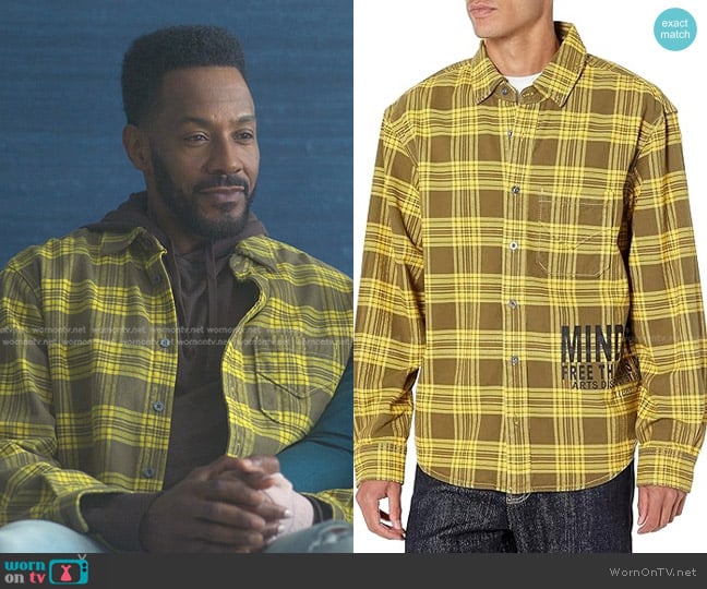 Hudson Plaid Arts District Sport Shirt in Lemon worn by Lewis Stewart (McKinley Freeman) on Reasonable Doubt